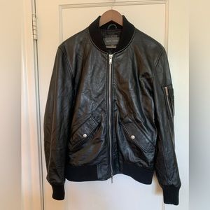 Slate & Stone Leather Bomber Jacket